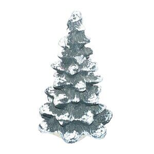 Vintage 1995 Village Square Pine Tree Covered in Snow Mervyns Christmas Holiday